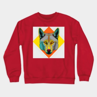 Pop Art Wolf Head Crewneck Sweatshirt